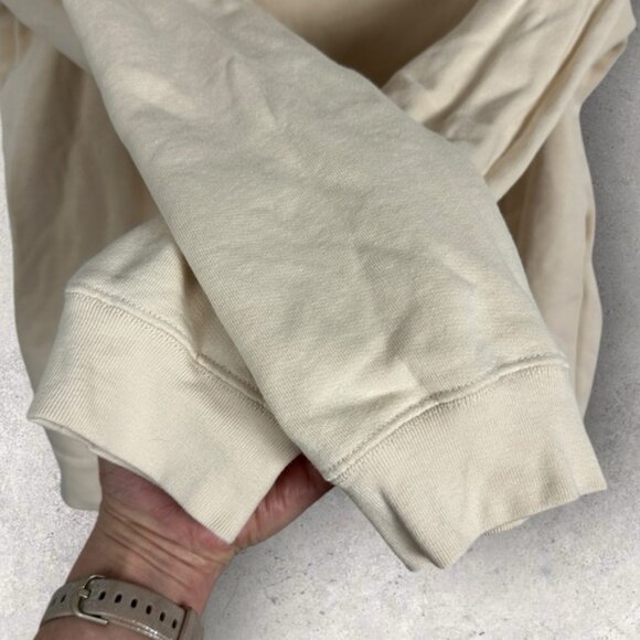 Sezane Lexi Sweatshirt Cream Hoodie Organic Cotton Size Medium French Minimalist - Picture 9 of 16